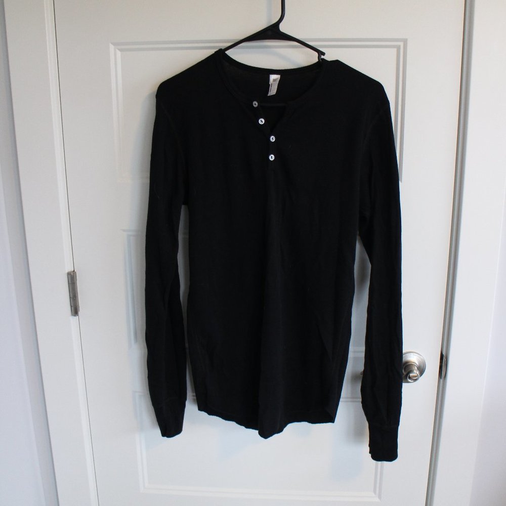 American Apparel waffle henley, medium